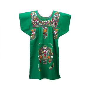 Green Mexican Dress - Short Length